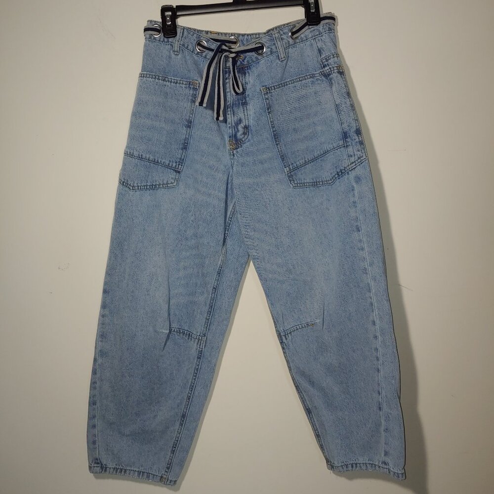 Cali1850  Medium Wash Barrel Cargo Jeans Size 9/29 Blue
